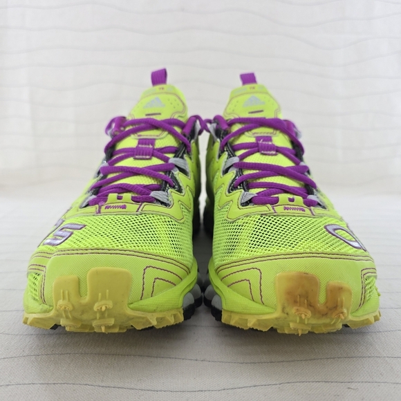 Adidas Womens Vigor TR Black Neon Yellow Purple Trail Running Shoes G66615 Sz 10 - Picture 4 of 15